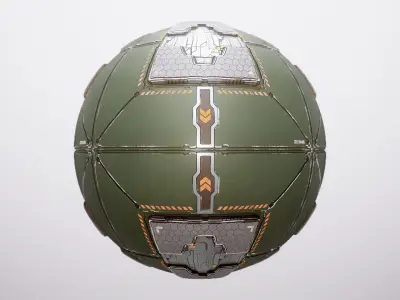 PBR Sci-Fi Spaceship Texture 33 Low-poly 3D model