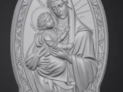 Sacred Mother Relief 3D Model 3D print model