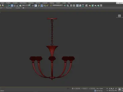 ART DECO SMALL CHANDELIER WITH CRYSTAL Low-poly 3D model