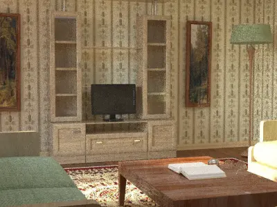 Studio scene with vintage interior 3D model