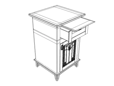 Craftsman Style Night Stand 3D model