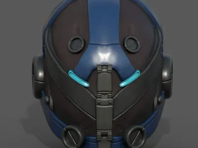 Helmet military combat fantasy futuristic  Low-poly 3D model