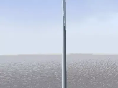 Offshore win turbine low-poly 3d model Low-poly 3D model