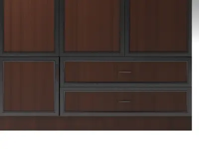 Wardrobe with doors and drawers 3D model get