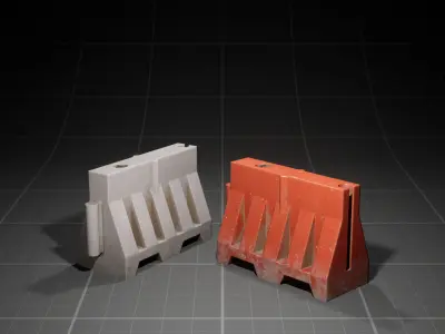 Used Road Props batch02 Low-poly 3D model