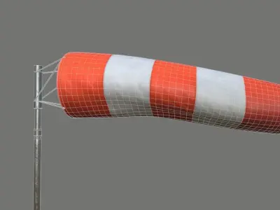 Windsock - PBR Game Ready Low-poly 3D model traffic cone Low-poly 3D model