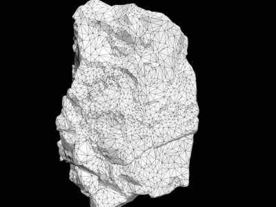 Low Poly Red Gem Mineral Rock 210823 Low-poly 3D model