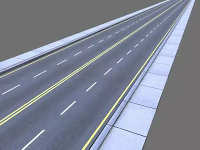 Road Seamless Low-poly 3D model