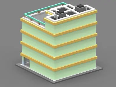 House Voxel - 6 Low-poly 3D model