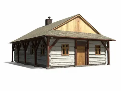 Carpenter House - Slav Architecture Low-poly 3D model