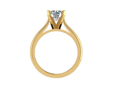Ring066 solitaire engagement ring gold 3D print model