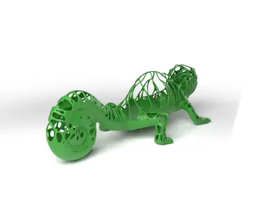 Chameleon Dust Voronoi Low-poly 3D model