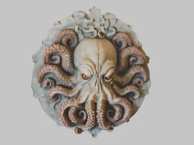 Octopus Wall Decor - Sea Creature 3D Model - Marine Art Low-poly 3D model