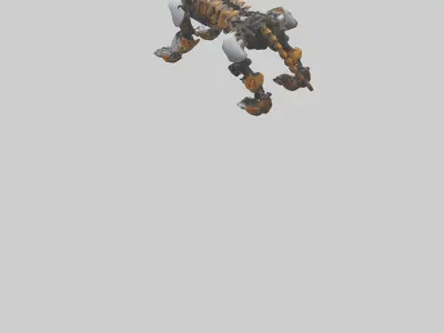 Robot version of a tiger model Low-poly 3D model