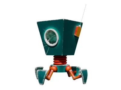 Low robot Low-poly 3D model