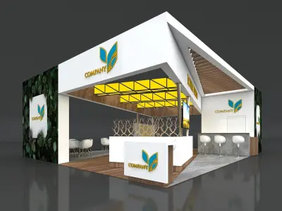 Exhibition Booth Stand Stall 8x10m Height 350 cm 4 Side Open 3D model