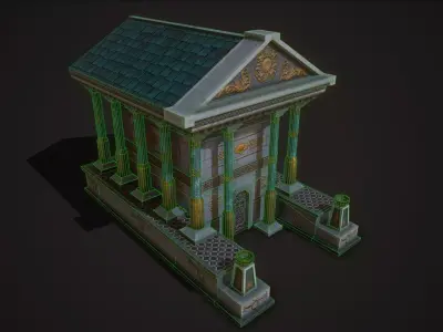 Roman Greek Temple Low-poly 3D model