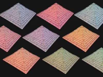 Medieval Tile Pyramid Roof  Low-poly 3D model