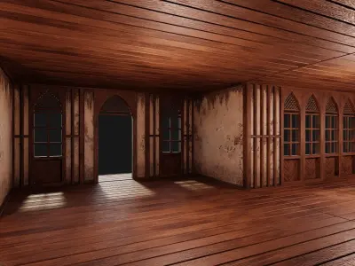 Old Medieval House Building 4K Textures GameReady 190 Low-poly 3D model