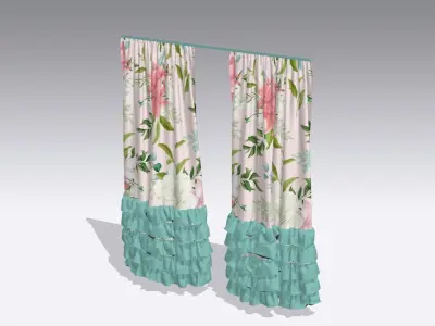 Curtain Low-poly 3D model