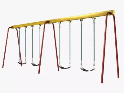 Swing set with swings Low-poly 3D model