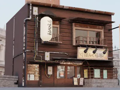 Japanese Shop Scene 3D model