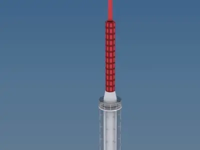 Vilnius TV Tower Low-poly 3D model