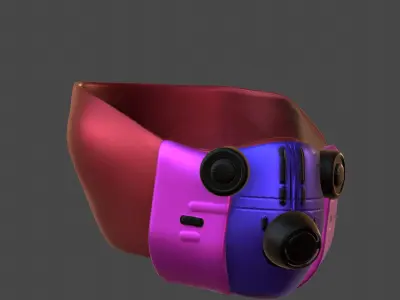 Gas mask helmet 3d model scifi Low-poly  Low-poly 3D model 140