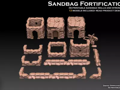 Sandbag Fortifications 3D print model