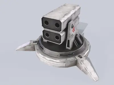 Scifi advance turret Low-poly 3D model purchase