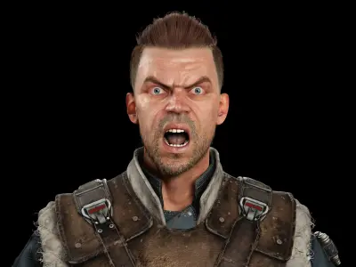 Realistic survival man scifi Low-poly 3D model