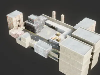 Simple game Environment Low-poly 3D model