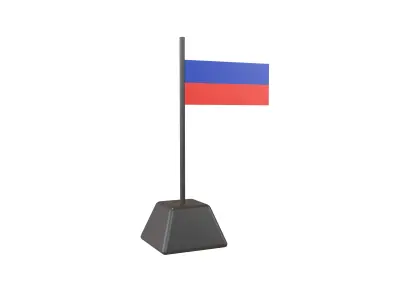 Russia Flag v1 001 Low-poly 3D model