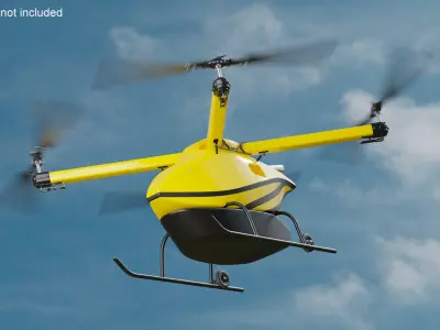  Aerial Cargo Delivery Drone Rigged 