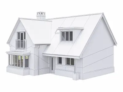 Neighborhood Houses P32 Low-poly 3D model
