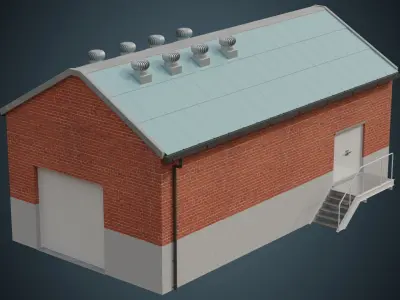 Building 2A Low-poly 3D model