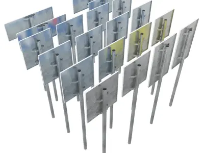 Information and indication signs set 2 3D model