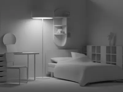 59 Moderne home furniture Pack Low-poly 3D model