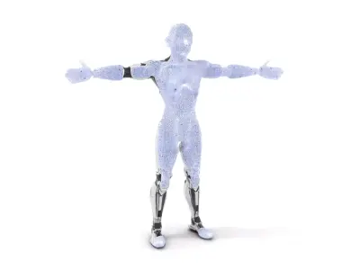 Advanced Humanoid Robot Model Pack with Articulated Features Low-poly 3D model
