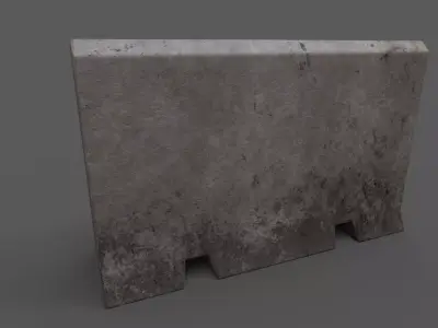 Concrete Barrier Type 2 Low-poly 3D model