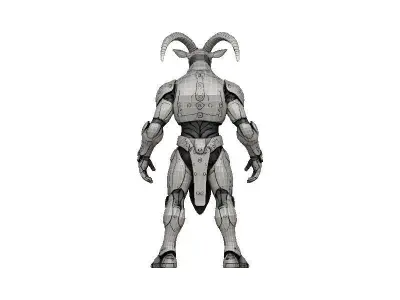 Goat Cyborg Low-poly 3D model