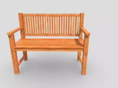 Basic Bench  Low-poly 3D model