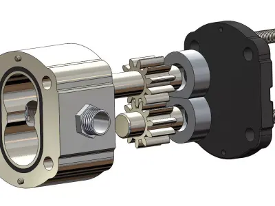 Industrial Hydraulic Pump - High Detail 3D Model 3D model