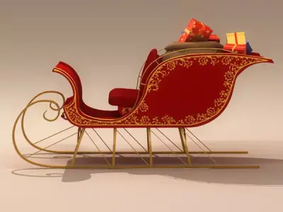 Santa Claus Sleigh 3D model