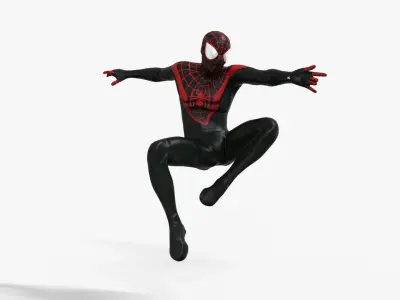 Ultimate Spider-Man Black Low-poly 3D model