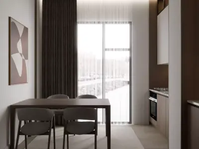 Modern kitchen Low-poly 3D model