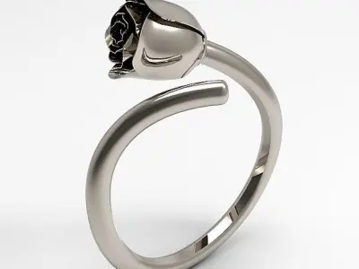 Flower Ring 3D print model
