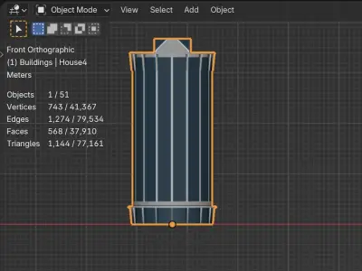Futuristic City Building 4 Low-poly 3D model