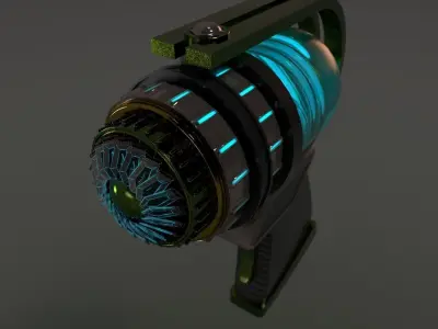 DYNAMOGUN sci-fi gun Low-poly 3D model