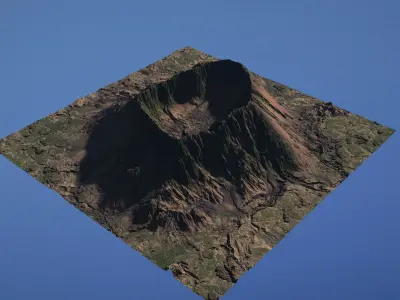 Landscape Environment Volcano Snow 16 Low-poly 3D model